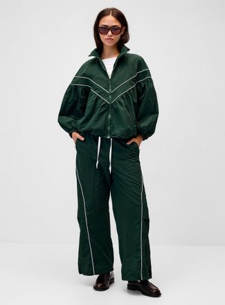 Twik Womens Contrasting stripes canvas barrel-leg pant