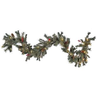 Beliani Beliani - Guirnalda De Navidad Verde Material Sint&eacute;tico Led 180 Cm Ramitas Decoraci&oacute;n Artificial Ramitas Ajustables Tenala