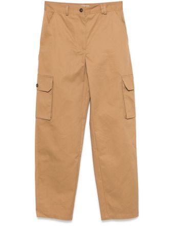 Maison Kitsuné logo-embroidered chinos - Brown