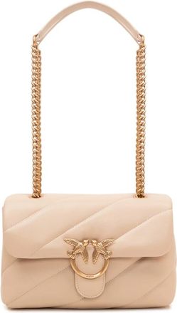 Pinko Classic Love Bag Puff Maxi Quilt - Dames - Schoudertassen - Beige - ONE Size - Katoen - Tassen