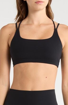 Lord & Taylor Cloud Strappy Sports Bra in Black at Nordstrom, Size X-Large