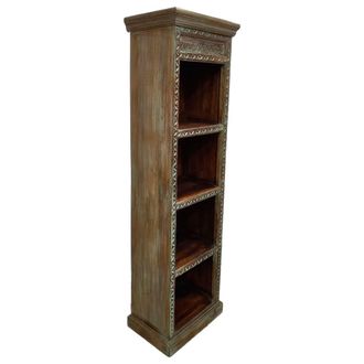 Wanderlust Deco Estanter&iacute;a librer&iacute;a de madera acabado artesanal marr&oacute;n 51x35x183 cm