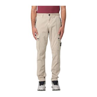 Stone Island Slim-fit Trousers, male, Beige, W32, Slim Fit Cargo Trousers