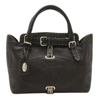 Fendi Pre-owned Selleria Villaborghese Leren Handtas - Dames - Pre-owned - Bruin - Maat: ONE Size Leer