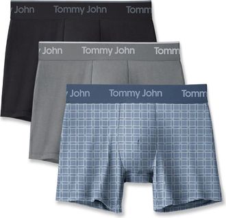 Tommy John Assorted 3-Pack Second Skin 4-Inch Stretch Modal Boxer Briefs in Black Monument at Nordstrom, Size Large