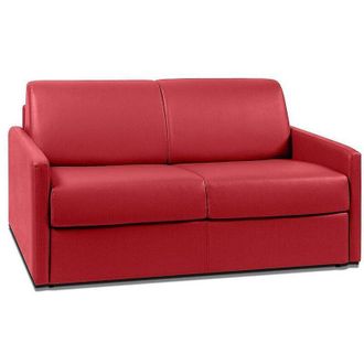 Vente-Unique Vente-unique - Divano letto 2 posti a ribalta in similpelle Rosso - Larghezza Materasso 120 cm - Spessore 14 cm - calife