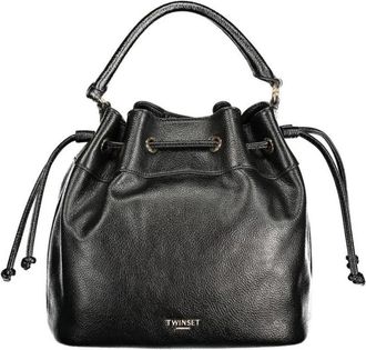Twinset Borsa a secchiello in pelle con chiusura a coulisse - - Bags - Donna - Nero - ONE SIZE