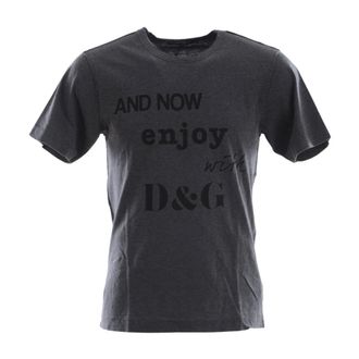 Dolce & Gabbana Short Sleeves T-shirt - male - Dolce & Gabbana - T-Shirts - Gray - 2XL - Tops
