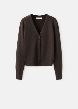 Mango Cardigan maglia collo a V cioccolato - Donna - XXS - MANGO