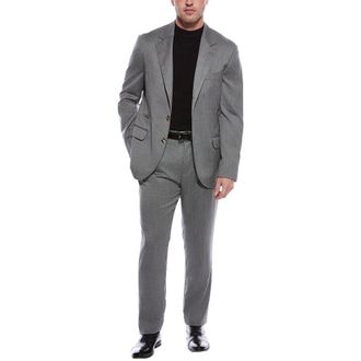 Brunello Cucinelli Mens Light Grey Wool Suit, Size 58