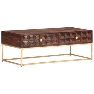 vidaXL Vidaxl Mesa De Centro Madera Maciza De Mango 112x50x40 Cm