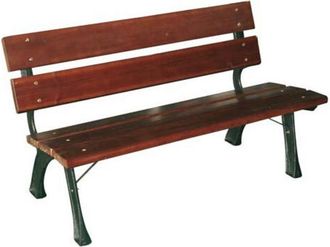 Made in Italy Mini Banco De Exterior De Hierro Negro Y Madera Tratada Hyde Park Junior