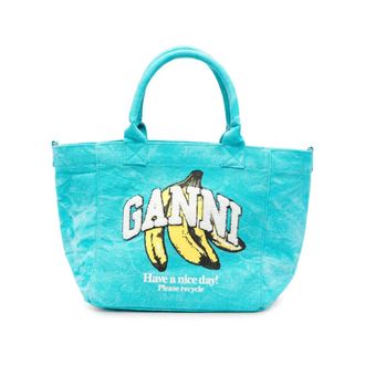 Ganni Tote Bag - female - Ganni - Shopping Bags - Blue - ONE SIZE - Bags