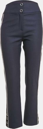 Jonathan Simkhai Jonathan Simkhai Navy Blue Side Stripe Gabardine Trousers S
