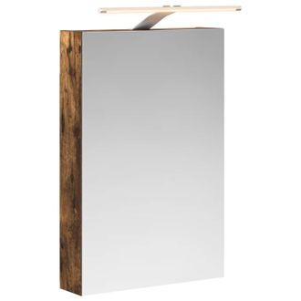 vidaXL Armario Con Espejo De Ba&ntilde;o Roble Ahumado 40 X 10,5 X 60,5 Cm Vidaxl
