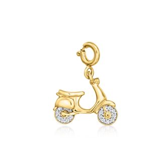 Ross-Simons Diamond Scooter Charm in 18kt Gold Over Sterling
