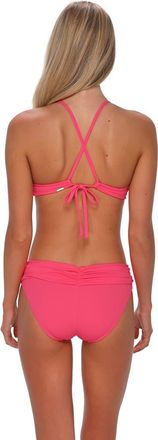 Sunsets Unforgettable Bikini Swim Bottoms in Posy Pink Crepe at Nordstrom, Size X-Large