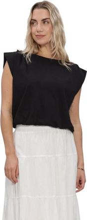 Suncoo Dames, Blouses & Shirts, Zwart, Maat: XS Linnen