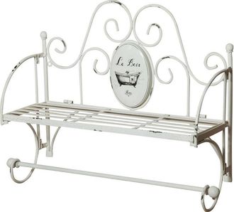 Biscottini International Toallero De Pared De Hierro Forjado Con Acabado shabby 55,5x19x43 Cm