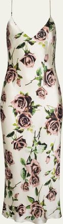 L'agence Seridie Silk Floral Slip Dress