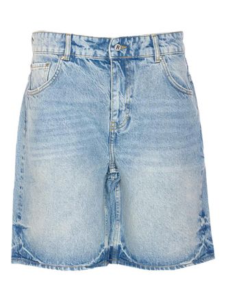 Represent denim button-fastening shorts - Blue