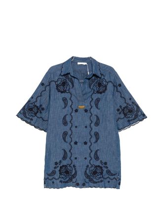 Zimmermann Aster Denim Minikleid