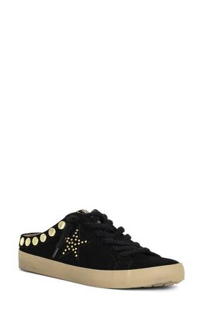 Shushop Pia Studded Sneaker Mule in Black Suede at Nordstrom, Size 6.5
