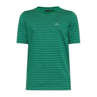 Lacoste T-Shirts, male, Green, Size: XL Runway Striped Jersey T-shirt