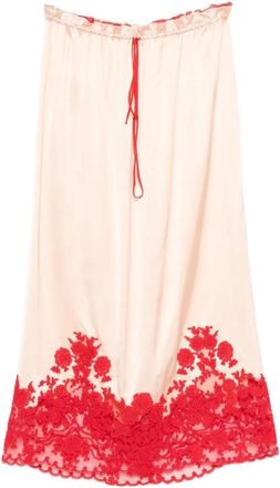 Ermanno Scervino Rokken, Dames, Roze, XS, Geborduurde Lange Rok