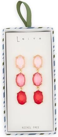 Leith Triple Drop Earrings in Red Multi- Gold at Nordstrom Rack