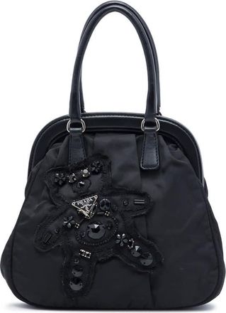 Prada Pre-owned Prada Beaded Tessuto Evening Bear Frame Handbag Ladies PFXOWXD1EXM2HNZ0