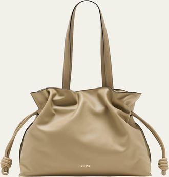 Loewe Flamenco Large Clutch Bag in Napa Leather with Golden Foil Anagram