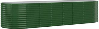 vidaXL Garden Raised Bed Galvanised Steel 322x100x68 cm Green vidaXL
