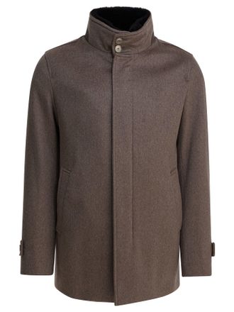 Herno Cashmere Coat Jackets And Coats Marrone-Uomo