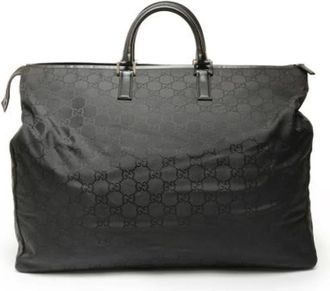 Gucci Pre-owned Weekend Bags, female, Black, Size: ONE SIZE Pre-owned GG Canvas Boston Bag