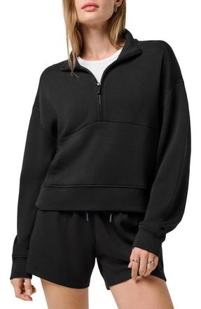 Travis Mathew Skyloft Soft Half Zip Sweatshirt in Black at Nordstrom, Size Xx-Large