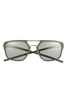 Tag Heuer Line 56mm Square Sport Sunglasses in Matte Dark Green /Green Polar at Nordstrom