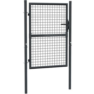 vidaXL Vidaxl - Cancello da giardino in rete di acciaio zincato 100x125 cm grigio