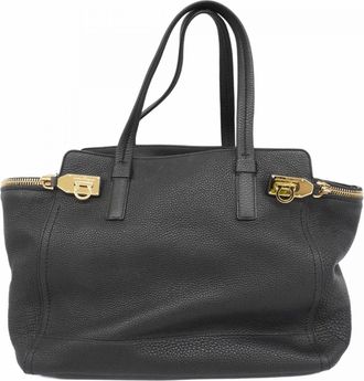 Ferragamo Black Leather Tote Bag (Pre-Owned)
