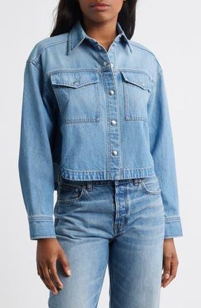 Madewell Airy Denim Crop Shirt in Hazleton Wash at Nordstrom Rack, Size Medium