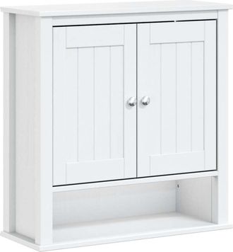 vidaXL Mueble De Pared Ba&ntilde;o Berg Madera Maciza Blanco 69,5x27x71,5 Cm Vidaxl