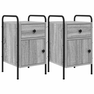 vidaXL Mesa De Noche 2 Uds. Sonoma Gris 35 X 36,5 X 61 Cm Vidaxl