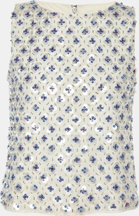 Alice & Olivia Alice + Olivia White Polyester Embellished Top