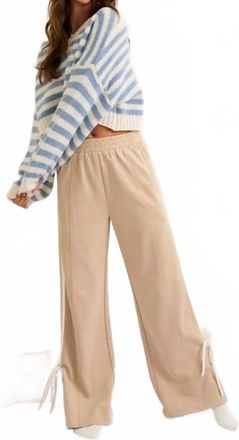 Le Lis Blanc Deux Olivia Bow Detail Track Pants In Beige