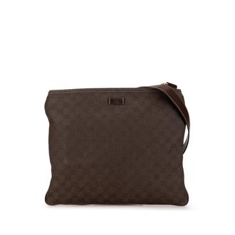 Gucci Pre-owned Womens Gg Supreme Messenger Crossbody - Dark Brown Textile - One Size