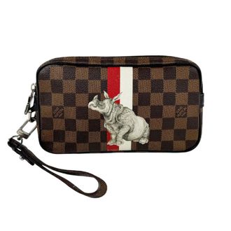 Louis Vuitton Brown Damier Canvas Clutch Bag (Pre-Owned)