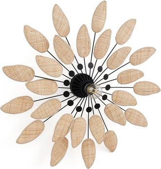 La Redoute Interieurs Wand- of plafondlamp in staal en riet, diameter 71,5 cm, L&Eacute;ONIE
