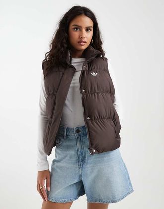 adidas Originals gilet imbottito marrone