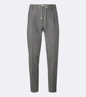 Eleventy Wool, cotton, and cashmere straight pants