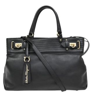 Ferragamo Pre-owned Handbags, female, Black, Size: ONE SIZE Pre-owned Leather Handbag